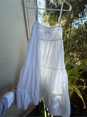 White Tiered Sundress with Spaghetti Straps